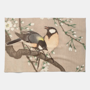 Japanese Asian Bird Chickadee Songbird Kitchen Towel