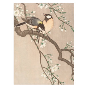 Japanese Asian Bird Chickadee Songbird Tablecloth