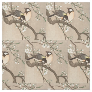 Japanese Asian Koson Bird Chickadee Songbird Fabric