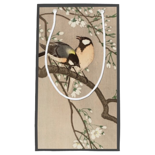 Japanese Asian Koson Bird Chickadee Songbird Small Gift Bag (Front)
