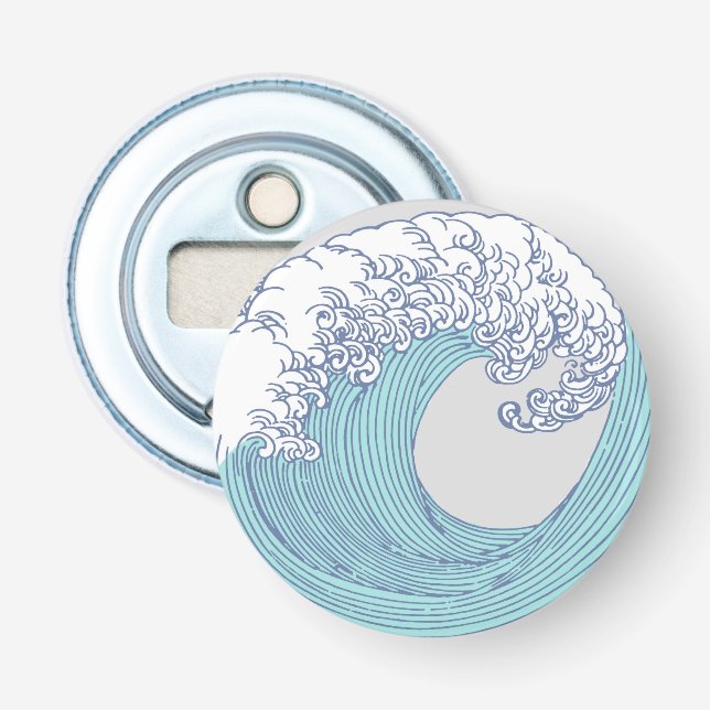 Japanese Asian Surf Wave Art Ocean Art Bottle Opener (Front)