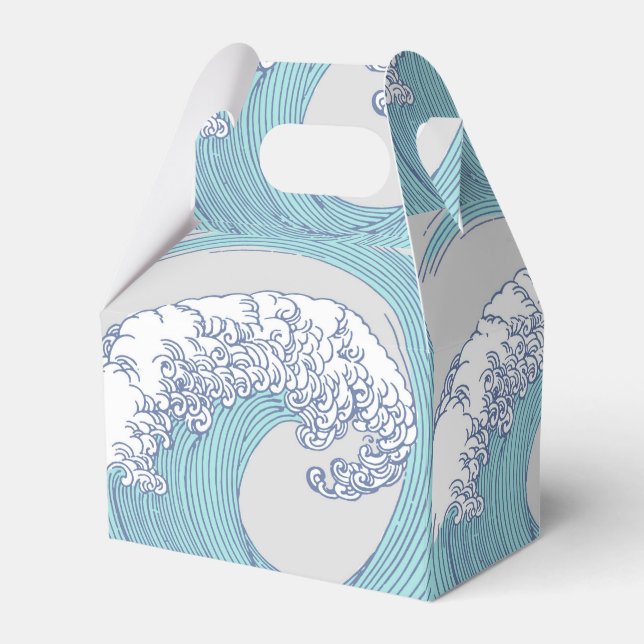 Japanese Asian Surf Wave Art Ocean Art Favor Box (Front Side)