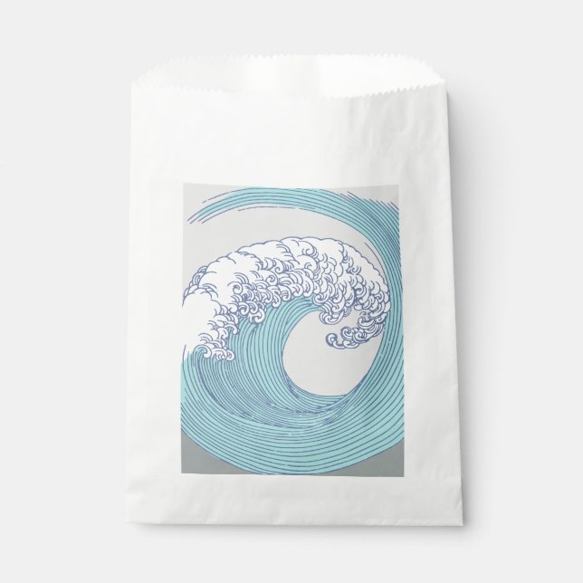 Japanese Asian Surf Wave Art Ocean Art Favour Bag (Front)