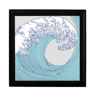 Japanese Asian Surf Wave Art Ocean Art Gift Box
