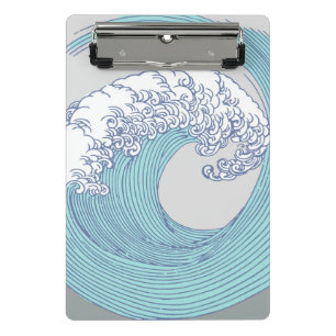 Japanese Asian Surf Wave Art Ocean Art Mini Clipboard