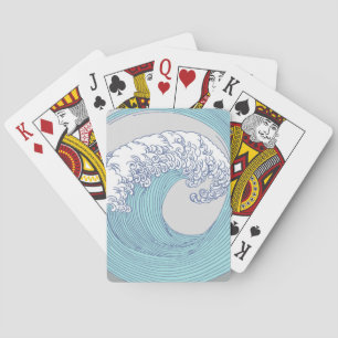 Japanese Asian Surf Wave Art Ocean Art Playing Cards
