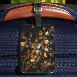 Japanese Autumn Flowers & Vintage Art Luggage Tag