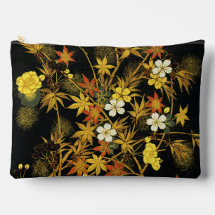 Japanese Autumn Leaves Antique Rich Classic Art Accessory Pouch