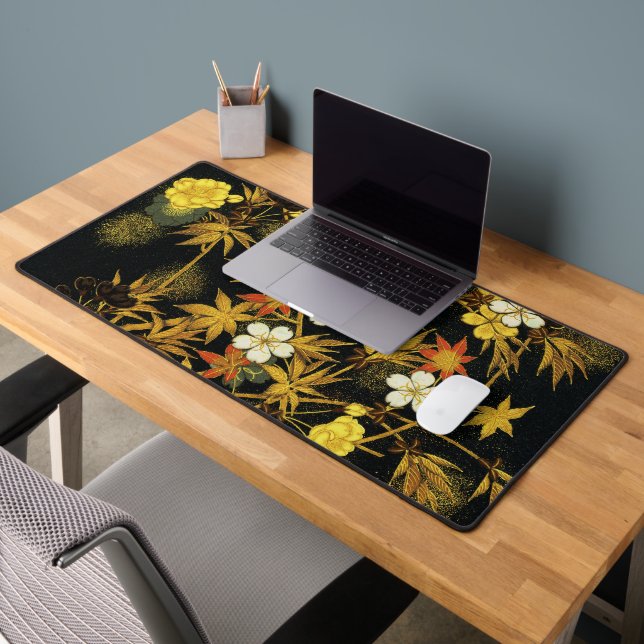 Japanese Autumn Leaves Antique Rich Classic Art Desk Mat (Office 2)