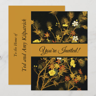 Japanese Autumn Leaves Antique Rich Classic Art Invitation