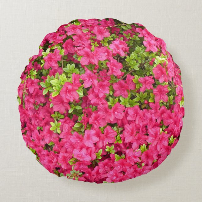 Japanese azaleas round pillow (Front)