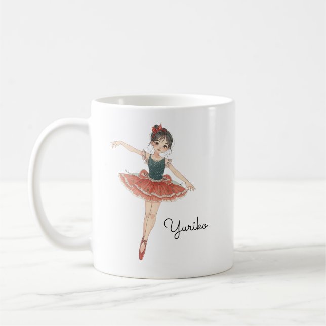 Japanese Ballerina Girl Personalized  Coffee Mug (Left)