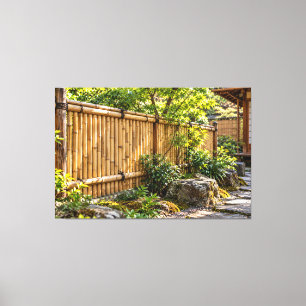 Japanese Bamboo Fence – Zen Garden Canvas Print