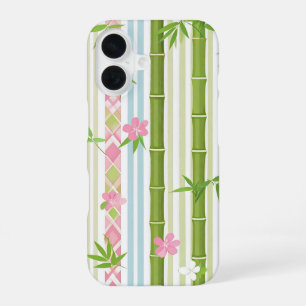 Japanese Bamboo Floral Pattern iPhone 16 Case