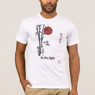 Japanese Bamboo Red Sun Minimalist Artwork T-Shirt