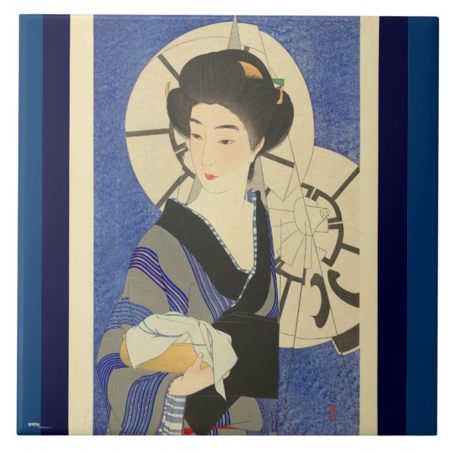 Japanese Beauty At the Bathouse Tile (Front)