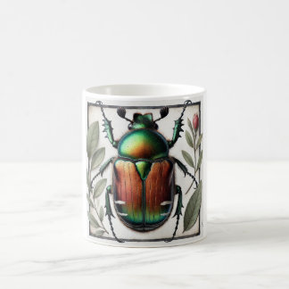 Japanese beetle painting 110924IREF232 - Watercolo Coffee Mug