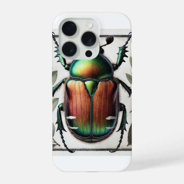 Japanese beetle painting 110924IREF232 - Watercolo iPhone Case (Back)