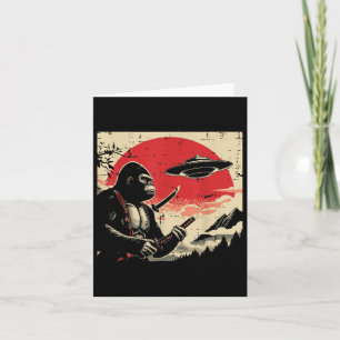 Japanese Bigfoot Samurai Ufo Vintage Sasquatch Men Card