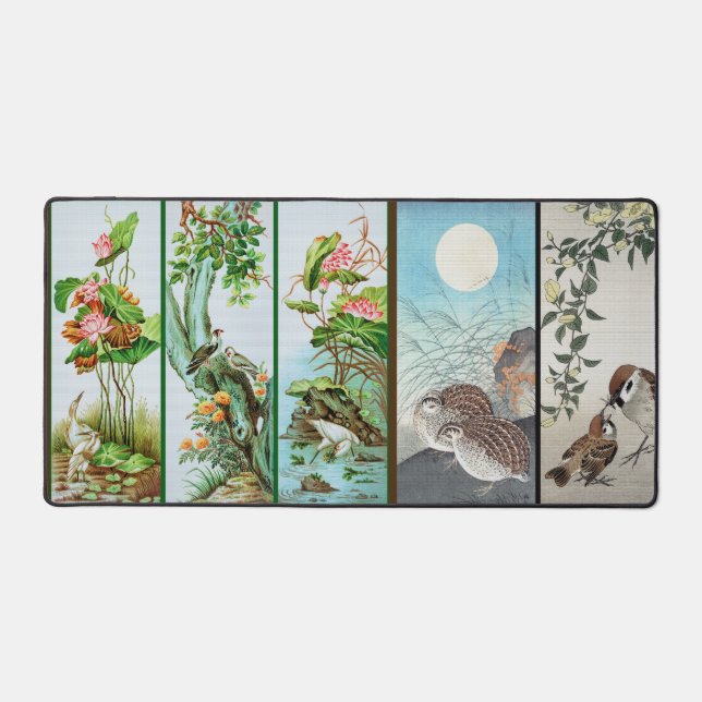 Japanese Bird Art Desk Mat Mouse Pad (Front)