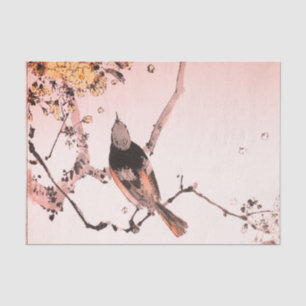 JAPANESE BIRD ON A BRANCH Tissue Paper