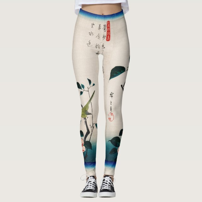 JAPANESE BIRD PRINT Leggings (Front)