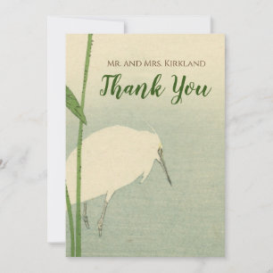 Japanese Bird Watercolor Thank You Card