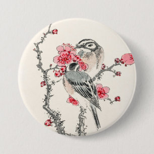 Japanese Birds 3 Inch Round Button