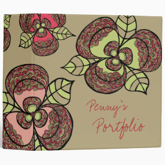 Japanese Blooms Name Custom Portfolio Binder