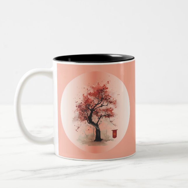 Japanese Blossom Two-Tone Coffee Mug (Left)
