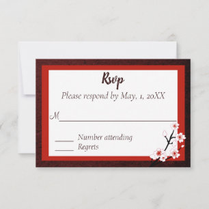 Japanese Blossom Wedding Response Card
