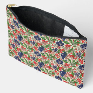 Japanese Blue and Red Berries Accessory Pouch