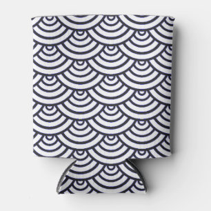Japanese Blue Waves Seigaiha Sea Can Cooler