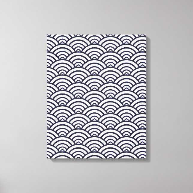 Japanese Blue Waves Seigaiha Sea Canvas Print (Front)