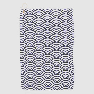 Japanese Blue Waves Seigaiha Sea Golf Towel
