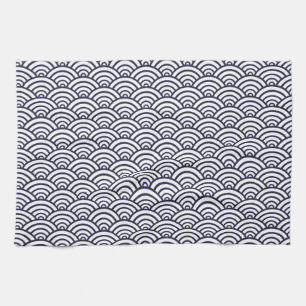 Japanese Blue Waves Seigaiha Sea Kitchen Towel