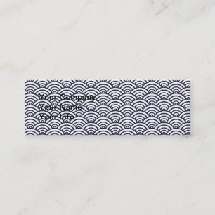 Japanese Blue Waves Seigaiha Sea Mini Business Card