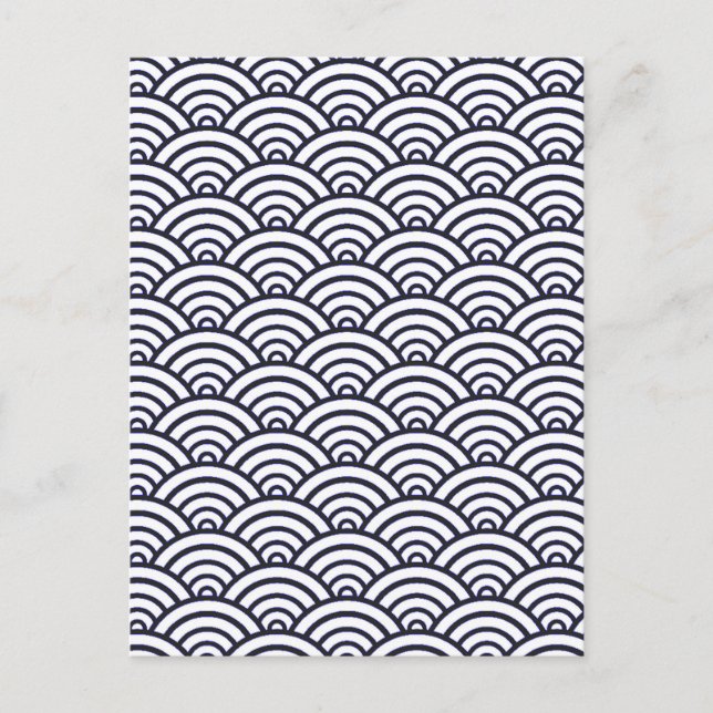 Japanese Blue Waves Seigaiha Sea Postcard (Front)
