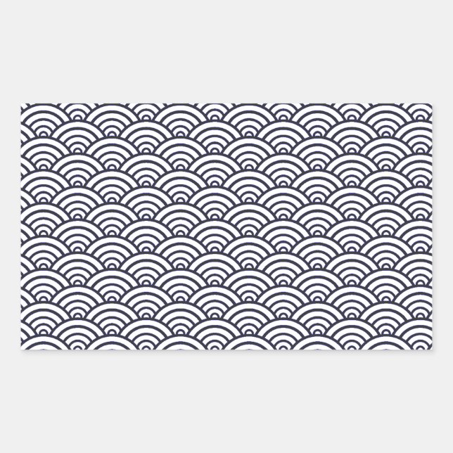 Japanese Blue Waves Seigaiha Sea Sticker (Front)