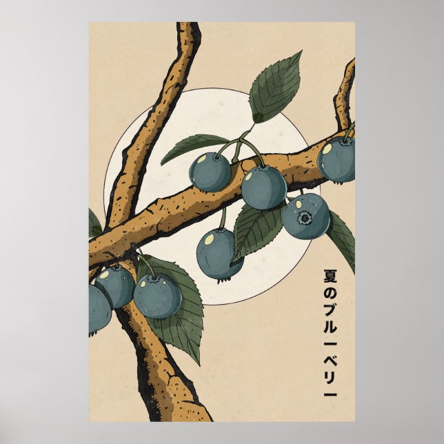 Japanese Blueberries Poster (Front)