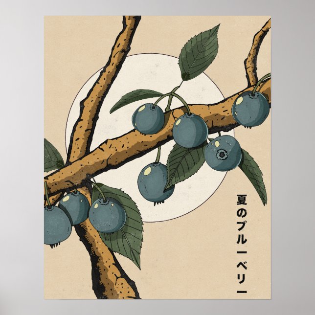 Japanese Blueberries Poster (Front)
