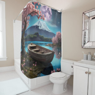 Japanese Boat scene on a beautiful lake bathroom