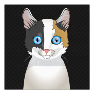 Japanese Bobtail Cat Cartoon Paws Photo Print