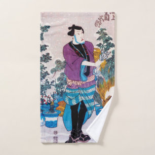 Japanese Bonsai Master, Kuniyoshi, Ukiyo-e Hand Towel