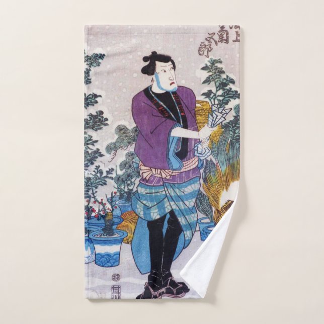 Japanese Bonsai Master, Kuniyoshi, Ukiyo-e Hand Towel (Hand Towel)