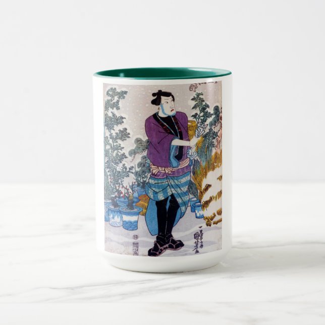 Japanese Bonsai Master, Kuniyoshi, Ukiyo-e Mug (Center)