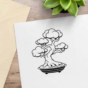 Japanese Bonsai Tree in a Tray Rubber Stamp