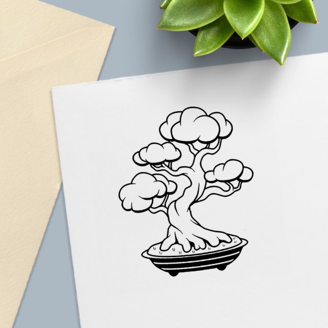 Japanese Bonsai Tree in a Tray Self-inking Stamp (Creator Uploaded)