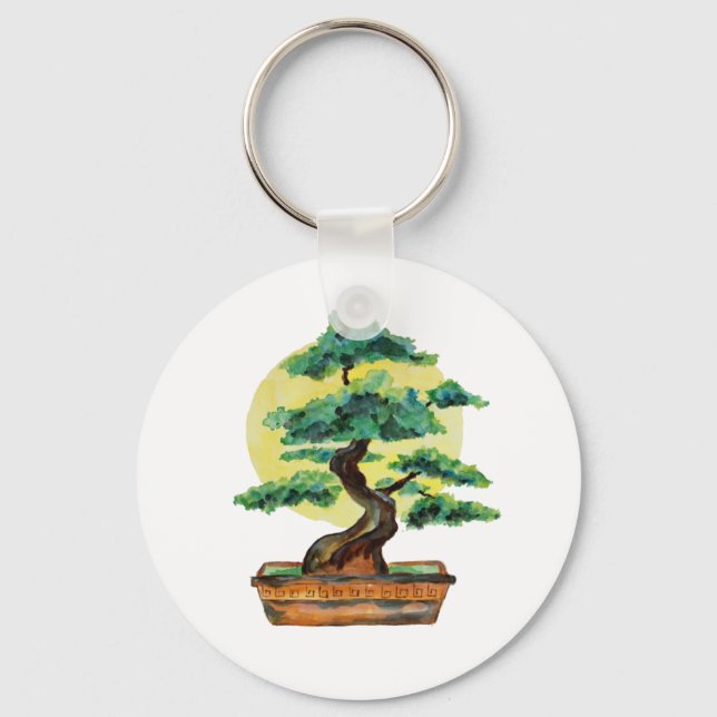 Japanese Bonsai Tree Sunshine Keychain (Front)