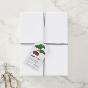 Japanese Bonsai Tree Wedding Favour Thank You Gift Tags